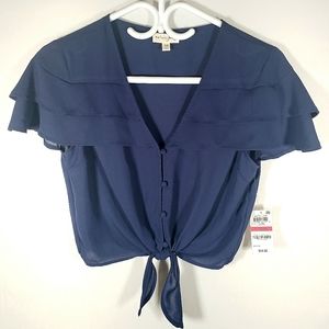 Maison Jules Navy Blue Crop Top Size XS